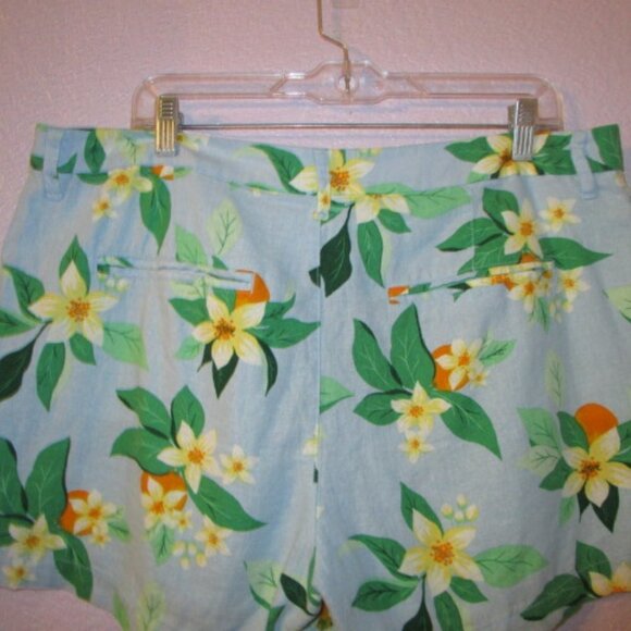 NEW Old Navy LINEN Blend Size 14 SHORTS Everyday HIGH RISE Pockets TROPICAL - Picture 6 of 7